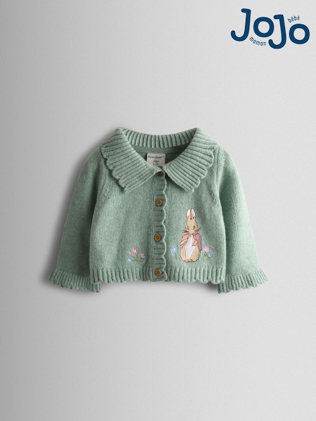 JoJo Maman Bébé Green Flopsy Pretty Knit Cardigan (F78625) | AED163 - AED169