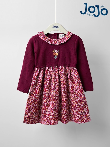 JoJo Maman Bébé Berry Floral Knitted Combo dress (F78629) | €57 - €67