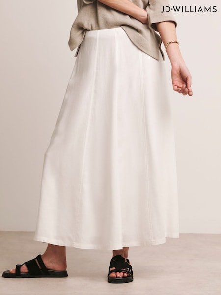 Anthology By JD Williams White Linen Mix Seam Detail Skirt (F78659) | €69