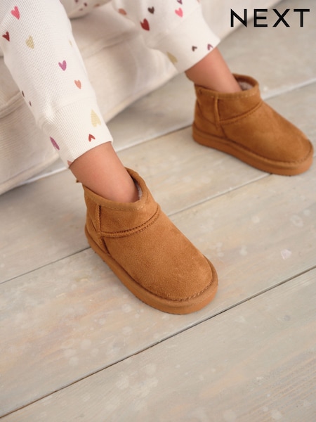 Tan Brown Slipper Pull On Ankle Boots (F78685) | €20 - €22