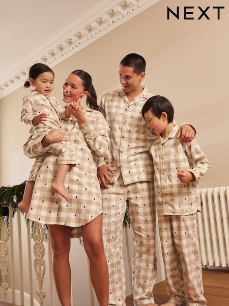 Neutral Matching Family Christmas Tree Check Pyjamas (F78759) | €41
