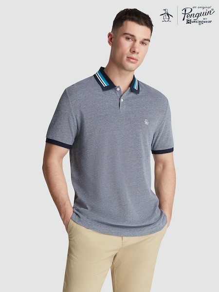 Original Penguin Blue Birdseye Pique 100% Cotton Polo Shirt (F78800) | R$ 590