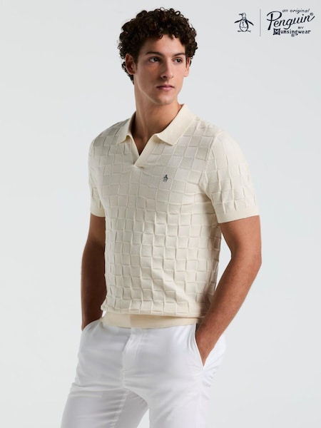 Natural - Tricouri polo din jacard Original Penguin Natural (F78826) | 559 LEI