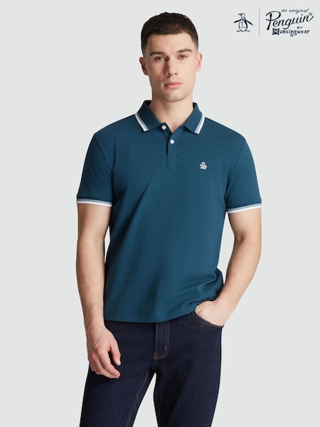Blau - Original Penguin Textured Short Sleeve 100% Cotton White Shirt (F78842) | 86 €