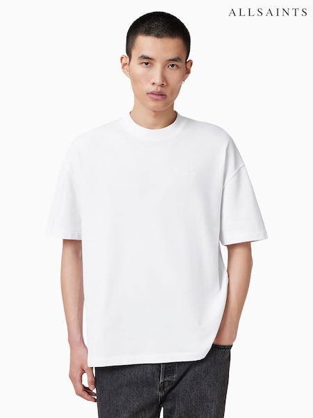 AllSaints White Haven Short Sleeve Crew T-Shirt (F78853) | AED344