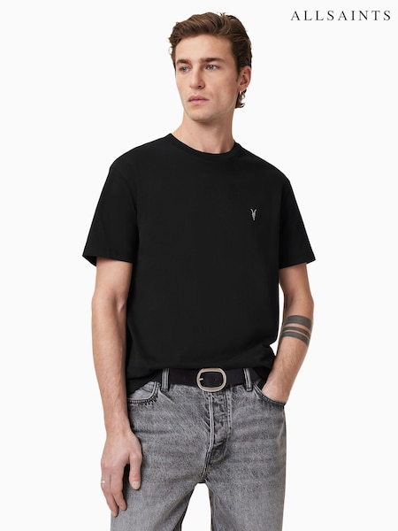 AllSaints Black Dexter Short Sleeve Crew T-Shirt (F78854) | €51