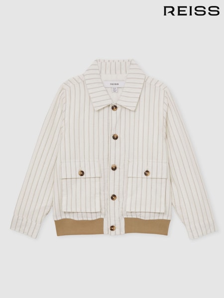 Reiss Easton Cotton Pinstripe Harrington Jacket (F78934) | 90 €