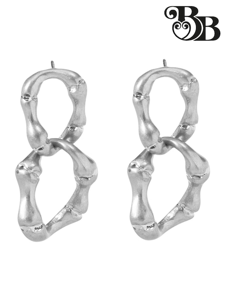 Silver ton - Bibi Bijoux Bamboo Chain Earrings (F78954) | kr530