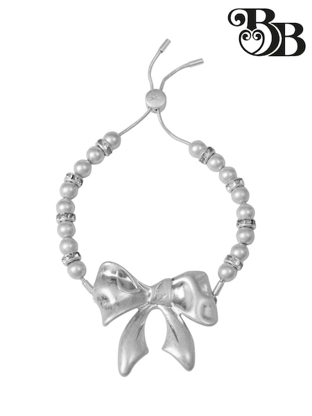 Bibi Bijoux Silver Tone Bow Beaded Friendship Bracelet (F78959) | €40