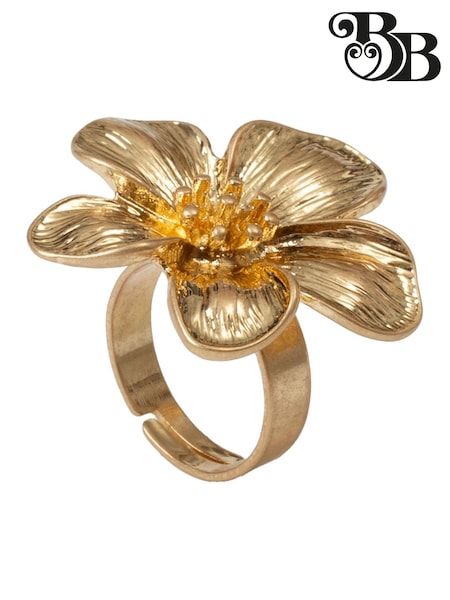 Bibi Bijoux Gold Tone Flower Adjustable Ring (F78967) | kr480