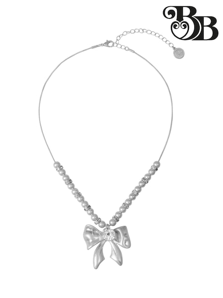 Bibi Bijoux Silver Tone Bow Beaded Necklace (F78968) | €50