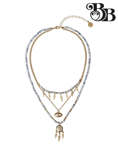 Guld ton - Bibi Bijoux Dreamcatcher Beaded Layered Necklace (F78969) | kr840