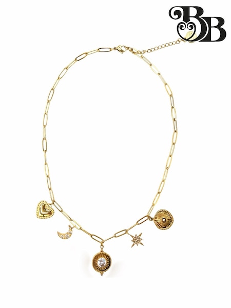 Bibi Bijoux Gold Tone Celestial Stainless Steel Charm Necklace (F78976) | €57