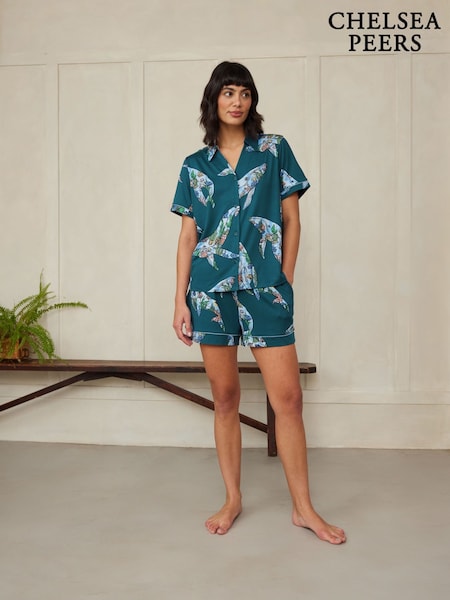 Chelsea Peers Natural Coral Whale Print Short Pyjama Set (F79006) | €42