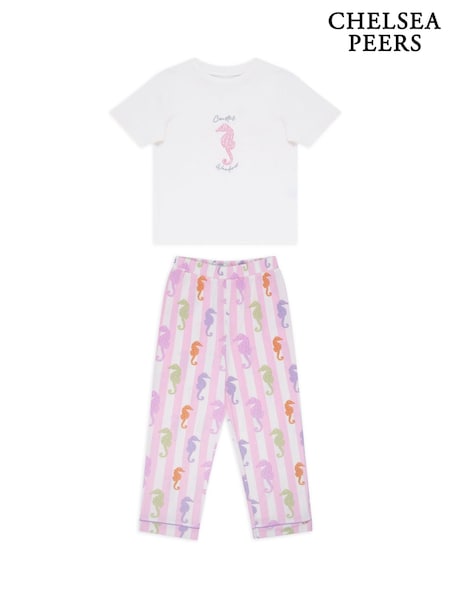 Chelsea Peers Kids Seahorse Stripe Print Long Pyjamas Set (F79073) | 223 LEI