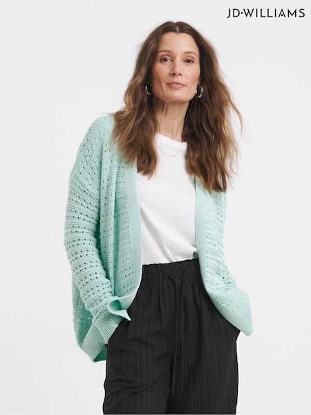JD Williams Mint Green Edge To Edge Crochet Cardigan (F79117) | €43