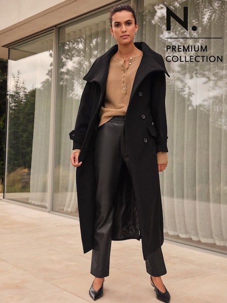 črna - N. Premium Funnel Coat (F79134) | € 119