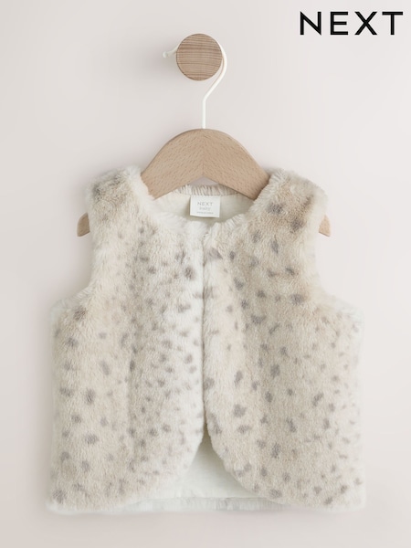 Leopard Baby Faux Fur Print Gilet (0mths-3yrs) (F79147) | AED56 - AED66