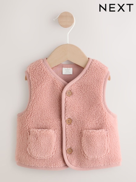 Pink Baby Borg Gilet (0mths-3yrs) (F79151) | €12 - €14
