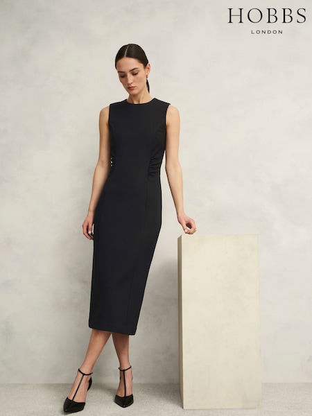 Hobbs Black Chrome Hazel Ponte Dress (F79210) | 490 QAR