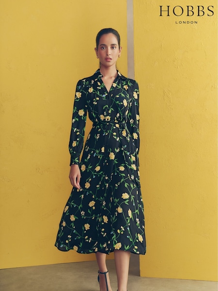 Hobbs Black Chrome Everly Dress (F79219) | €253