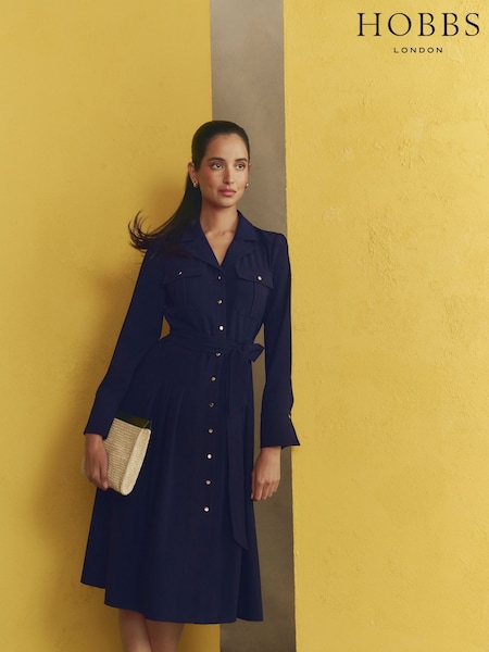 Hobbs Blue Myla Dress (F79232) | ₪900