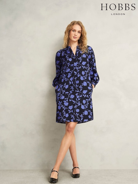 Hobbs Blue Valeria Dress (F79236) | €198