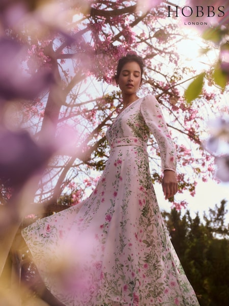 Hobbs Pink Fay Silk Dress (F79239) | €445