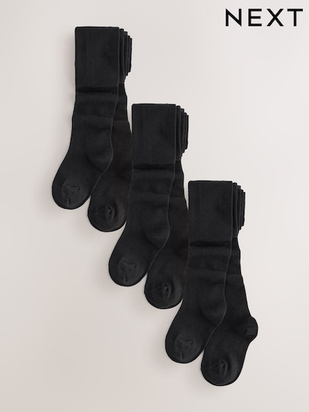 Negro - Longer Length Cotton Rich School Tights 3 Pack (F79258) | 14 € - 21 €