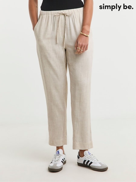 Бежевый - Simply Be зауженные брюки с поясом (F79276) | €45