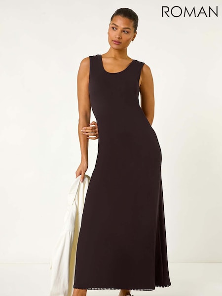 Roman Black Lace Detail Swing Midi Dress (F79310) | €63