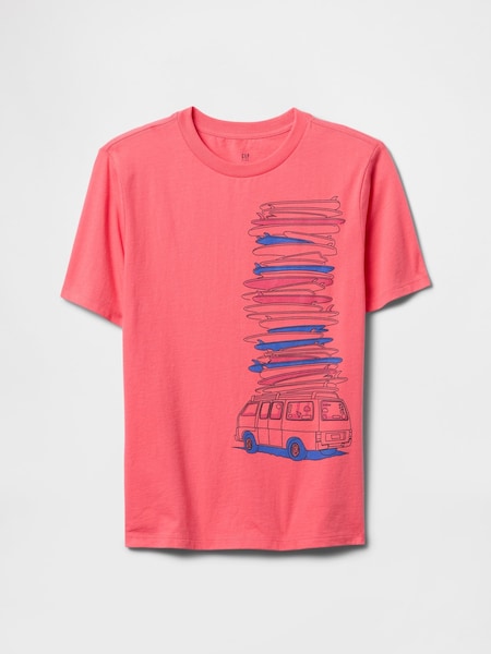 Розовый - Gap Short Sleeve Graphic T-Shirt (4-13yrs) (F79369) | €13