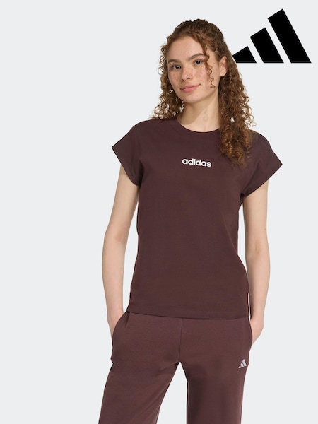 adidas Brown Essentials Single Jersey T-Shirt (F79419) | AED87