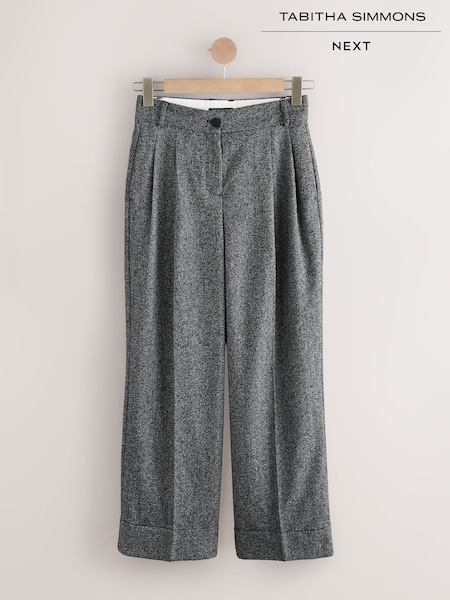 Monochrome Tabitha Simmons X NEXT Fleck Textured Super-Wide Trousers (F79441) | €97