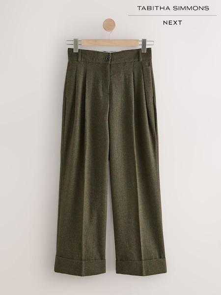 Green Tabitha Simmons X Wool Blend Wide Leg Trousers (F79451) | €110