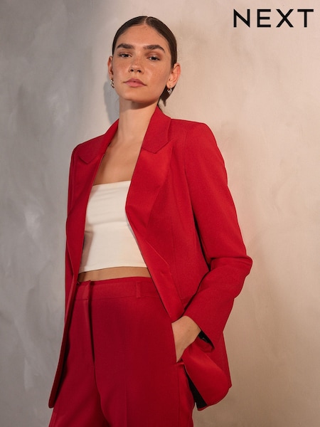 Red Tailored Single Breasted Tux Blazer (F79486) | €88.50