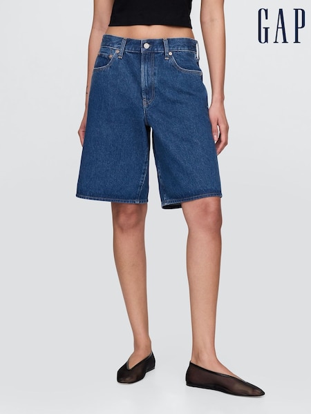 Gap Blue 11.5" Mid Rise Longline Denim Shorts (F79487) | €46
