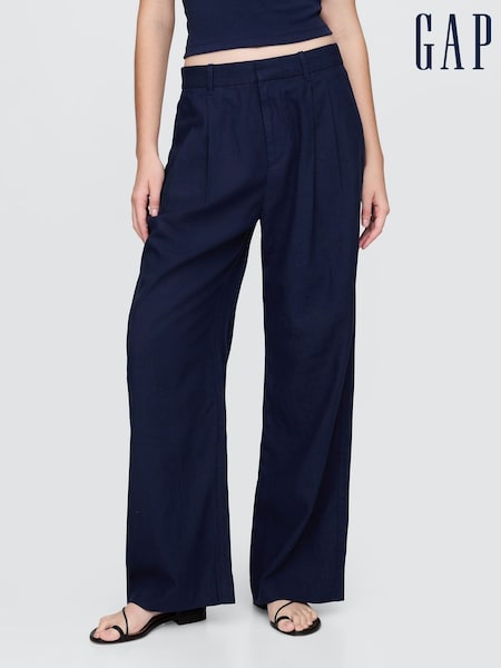 Blau - Gap Hose aus griffiger Leinenmischung (F79490) | 92 €