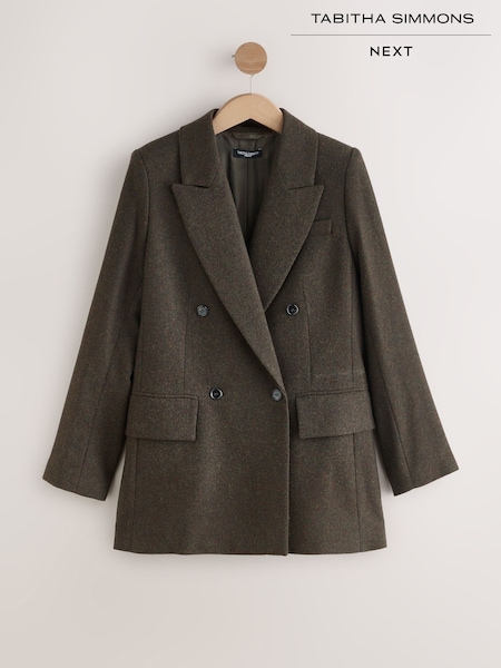 Green Tabitha Simmons X Wool Blend Double Breasted Blazer (F79492) | R$ 1.200