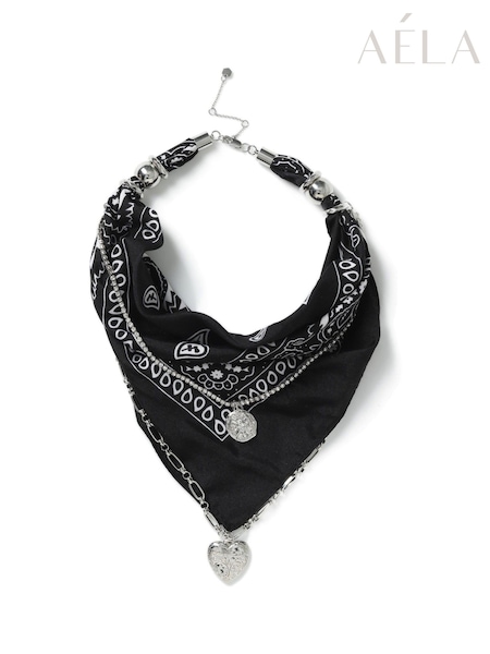Aela Statement Multirow Bandana Black Necklace (F79561) | €32