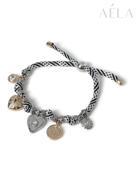 Aela Bungee Cord Charm Black Bracelet (F79563) | € 15