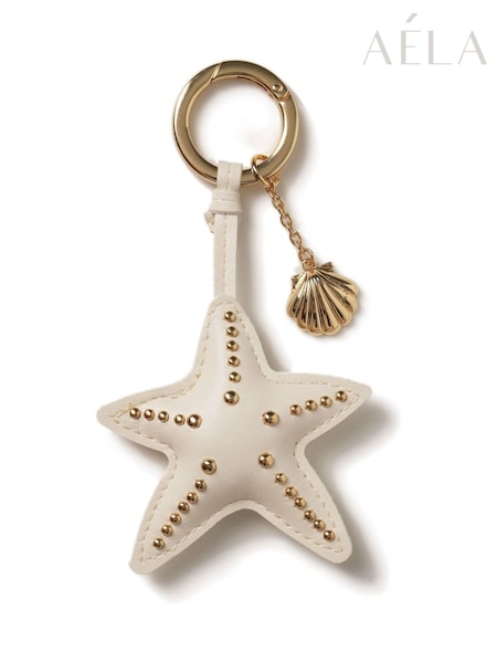 Aela Cream Studded Starfish Bag Charm (F79578) | €20