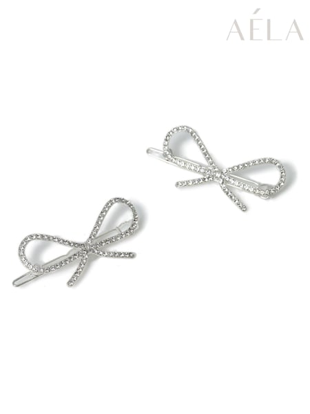 Aela Silver Tone Sparkling Bow Hair Clips Multipack (F79602) | 19 €