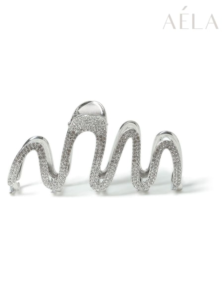 Aela Silver Tone Rhinestone Wiggle Hair Claw (F79604) | 19 €
