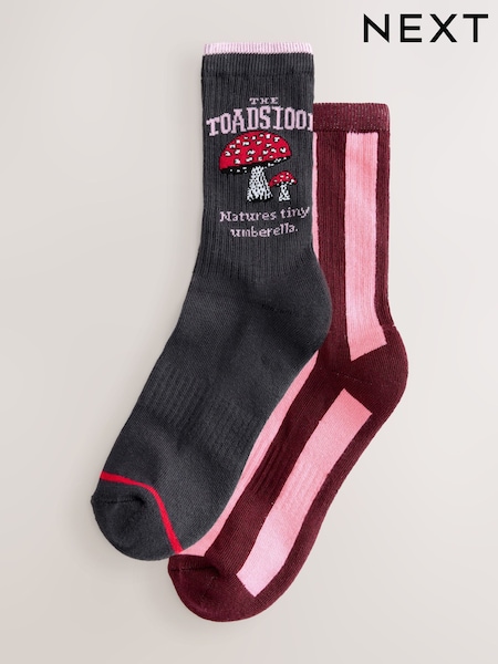 Toadstool Stripe Ankle Socks 2 Pack (F79636) | €11
