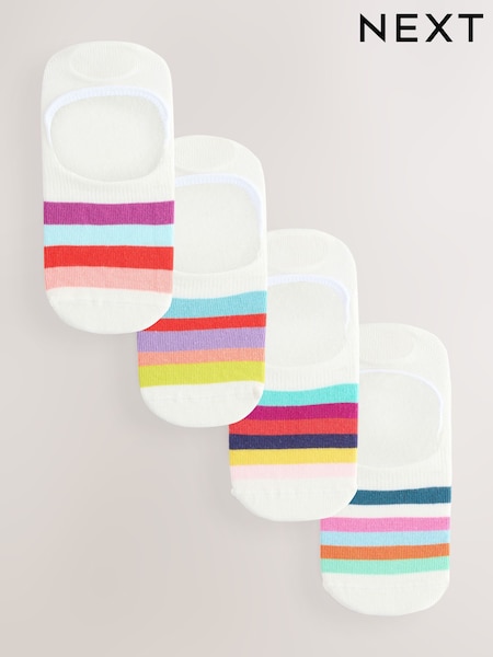 Bright Stripe Invisible Socks 4 Pack (F79650) | €12