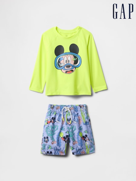 Gap Yellow Mickey Mouse Disney Rash Guard Swim Two Piece (6mths-5yrs) (F79678) | € 55