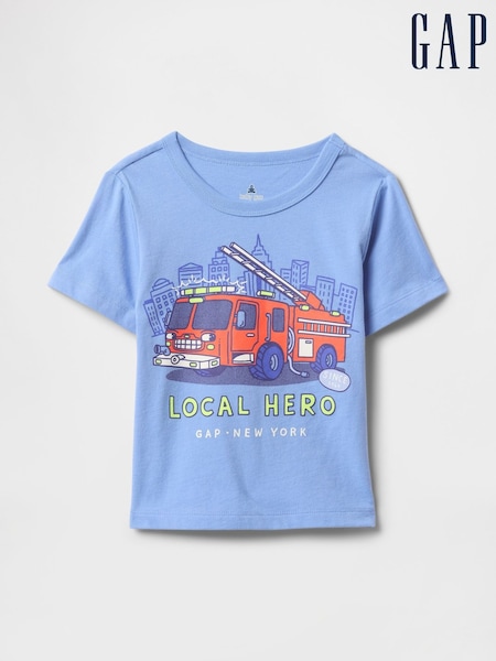 Gap Blue Fire Truck Short Sleeve Graphic T-Shirt (4-13yrs) (F79681) | €13