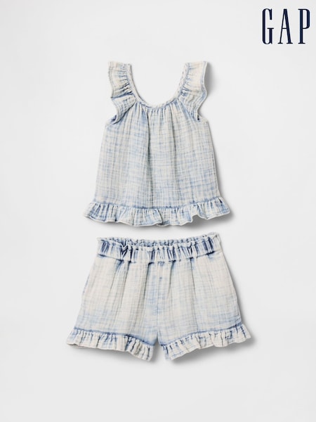 Gap Crinkle Gauze Denim Ruffle Set (6mths-5yrs) (F79694) | €63