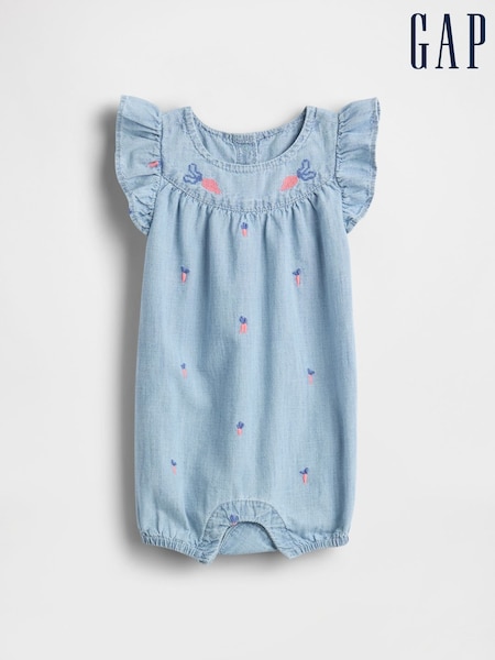 Gap Blue Peter Rabbit Chambray Shorty One-Piece (Newborn-24mths) (F79696) | €43